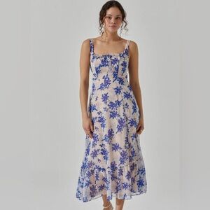 Astr Blue Floral Maxi Dress